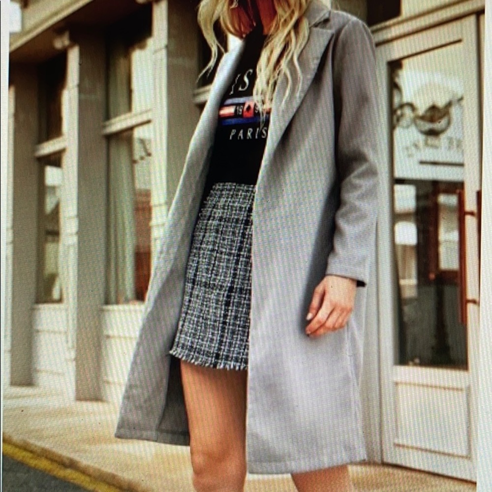 Notched Collar Solid Coat